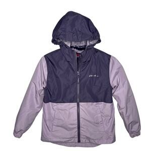 2000s Eddie Bauer Girls 3-in-1 Hooded Jacket Fleece Lined Pink Plum Kids S 7-8